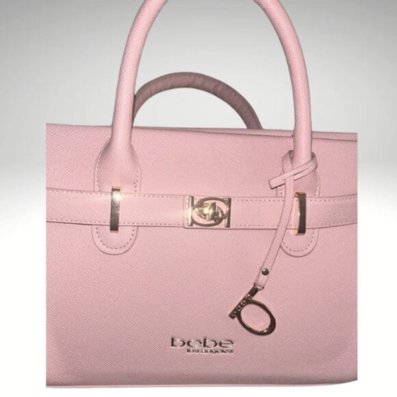 NWT BEBE Los Angeles Women's Evie Crossbody Satchel Bag Pearl Pink SAME DAY SHIP - Picture 2 of 8